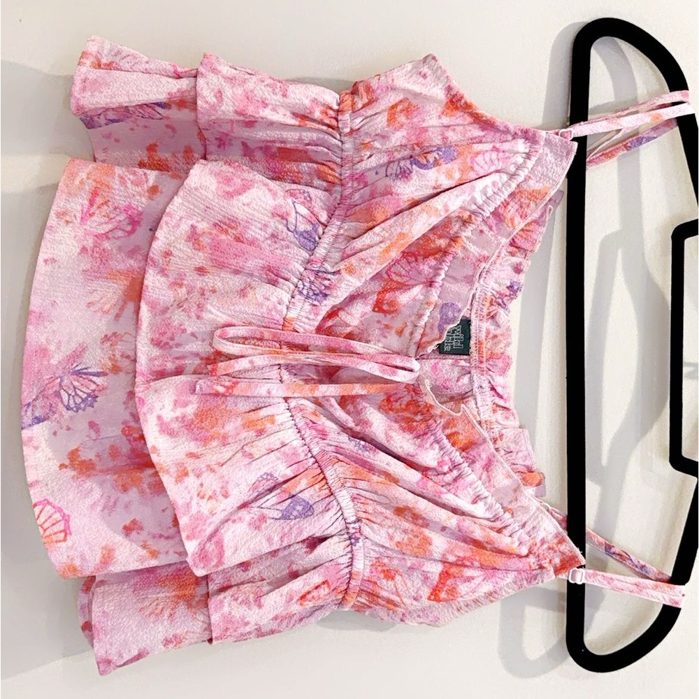 Pink and Purple Floral Sleeveless Top